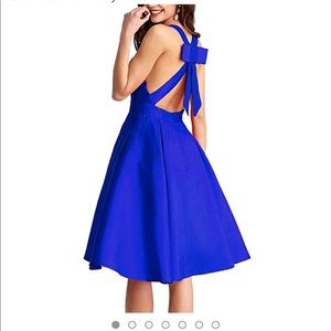 Royal Blue Party Dress with Bow
